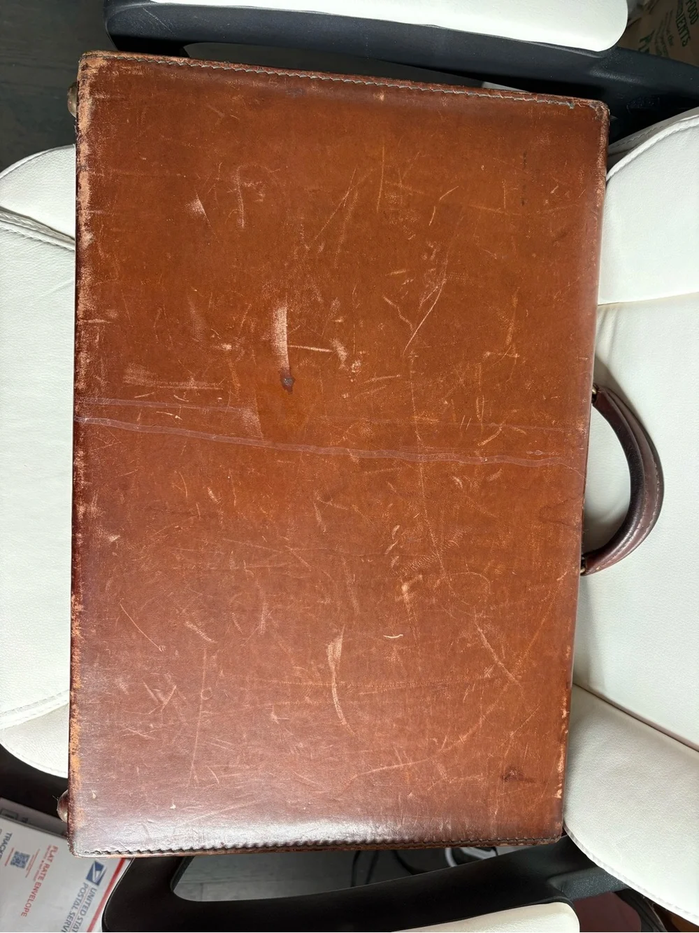 Schlesinger Leather Carry Briefcase in Brown - Vintage Style